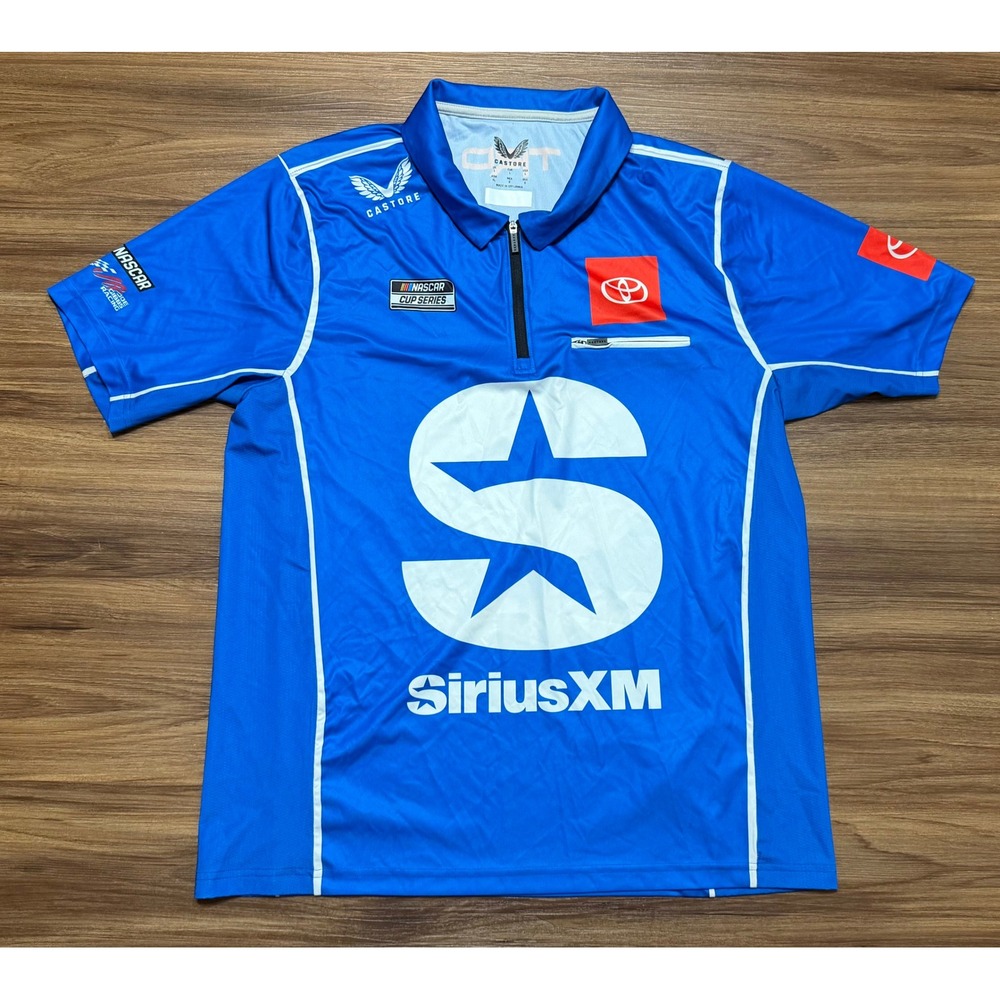 Castore NASCAR Joe Gibbs Racing SiriusXM Toyota Quarter Zip Polo Shirt Men Sz L